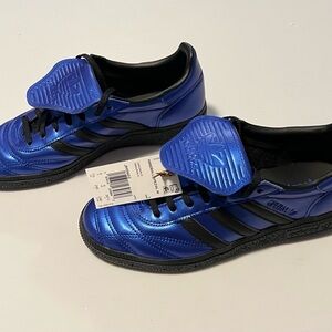 Women’s Adidas Handball Spezials Metallic Blue and Black , 7.5